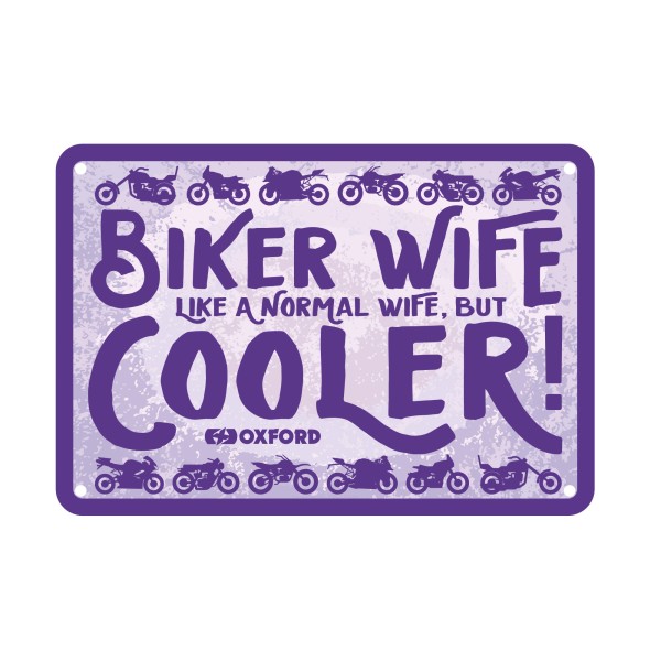 Oxford Oxford garage metal sign: biker wife